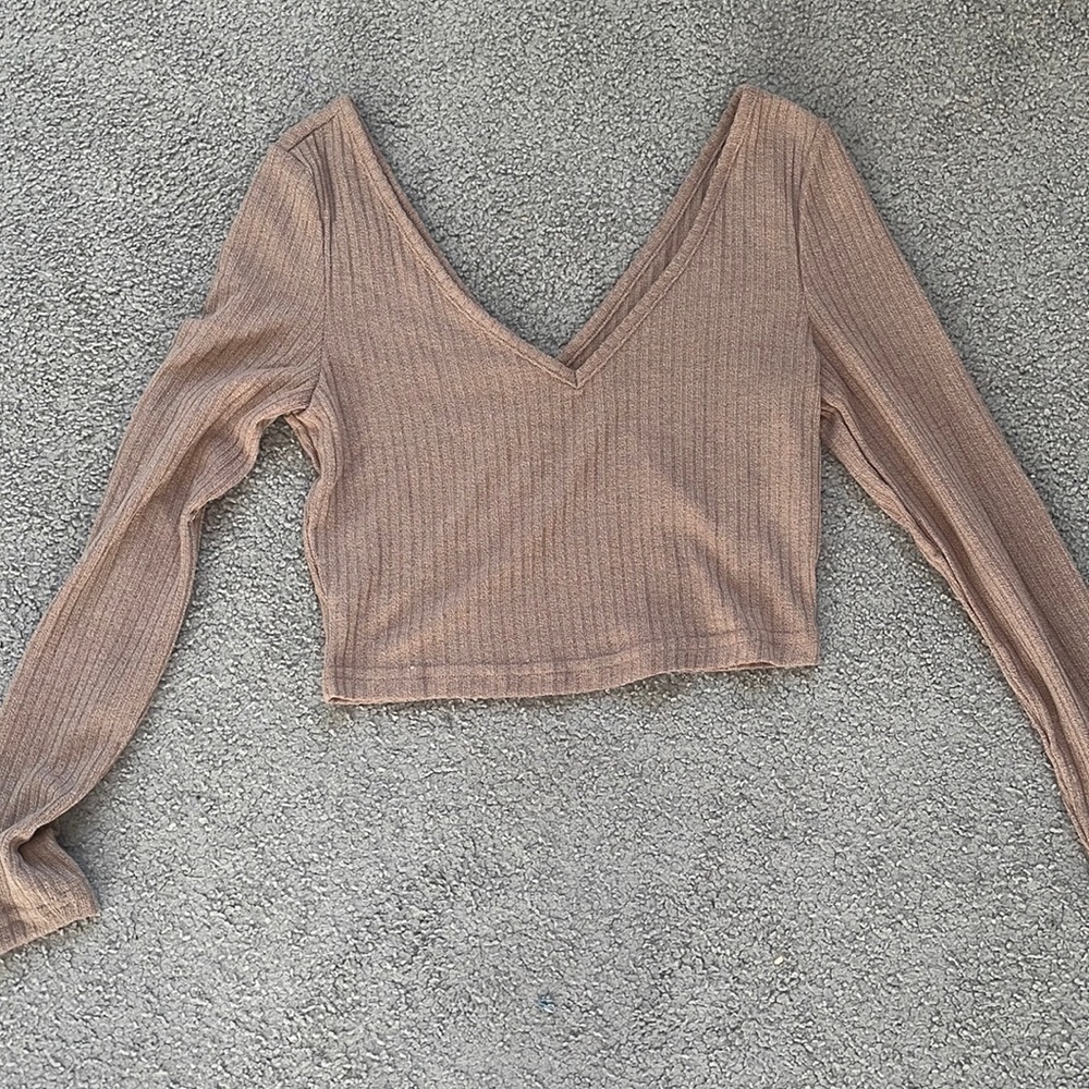 Brown cropped long sleeve